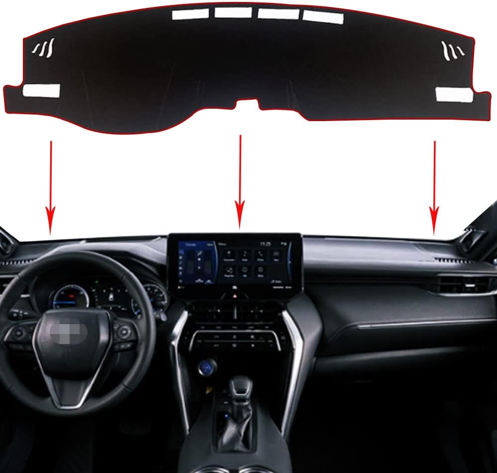 Black Edge Dashboard Cover Mat for Toyota Venza 2021 2022 G419