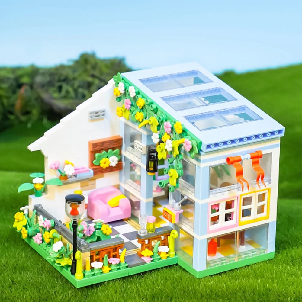 DIY Miniature Dollhouse Kit with Furniture and Flowers, 1:24 Scale K917778