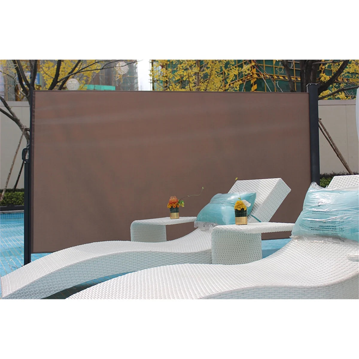 5x10ft Retractable Patio Side Awning, Outdoor Privacy Screen L730