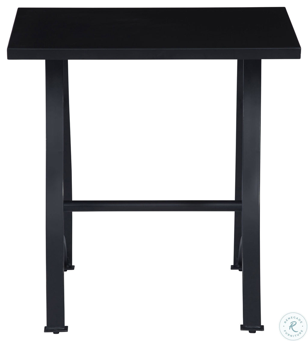 Matte Black Square End Table D551649