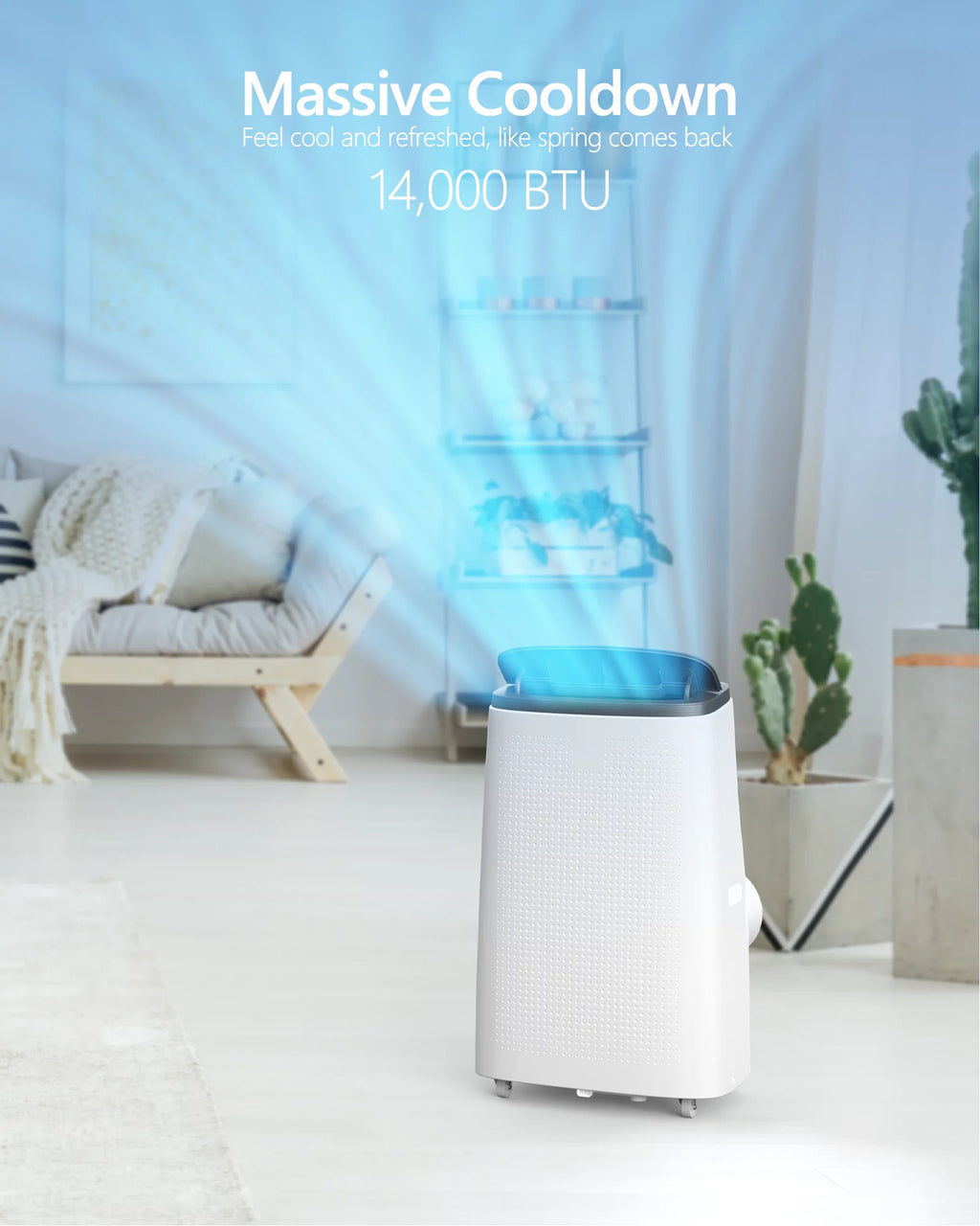 Portable Air Conditioner 14,000 BTU with Remote Control Grey X839744