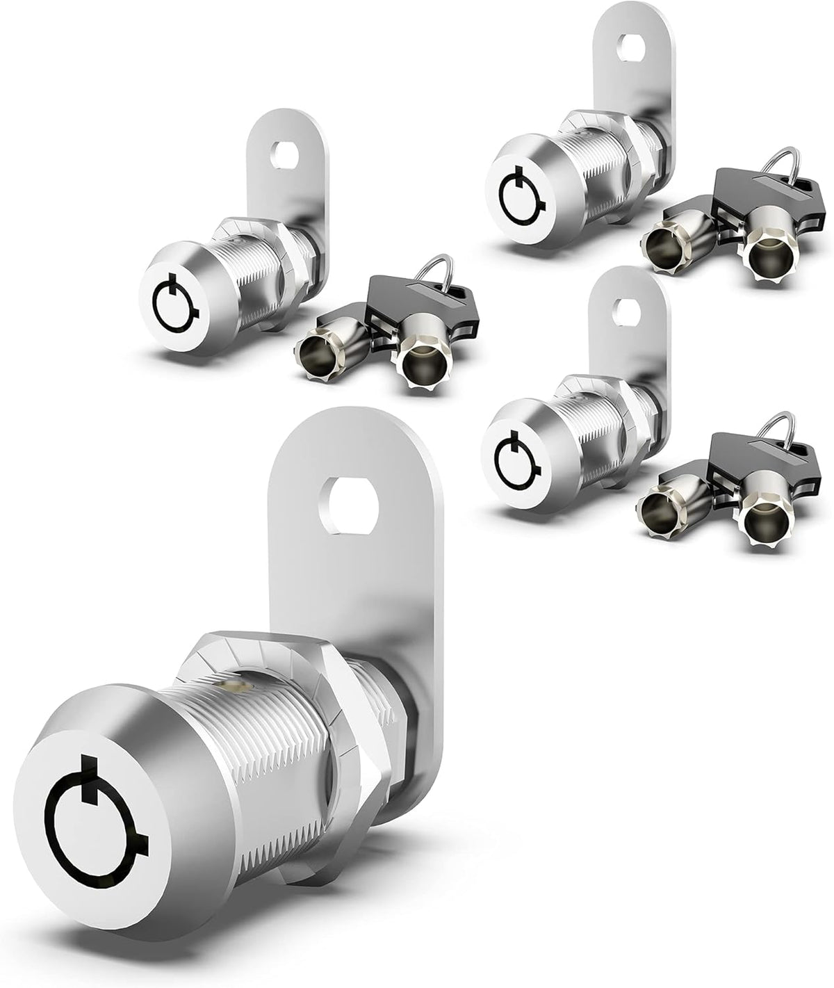 6 Pack 1-1/8 Inch Keyed Alike Zinc Alloy Cam Lock G640293