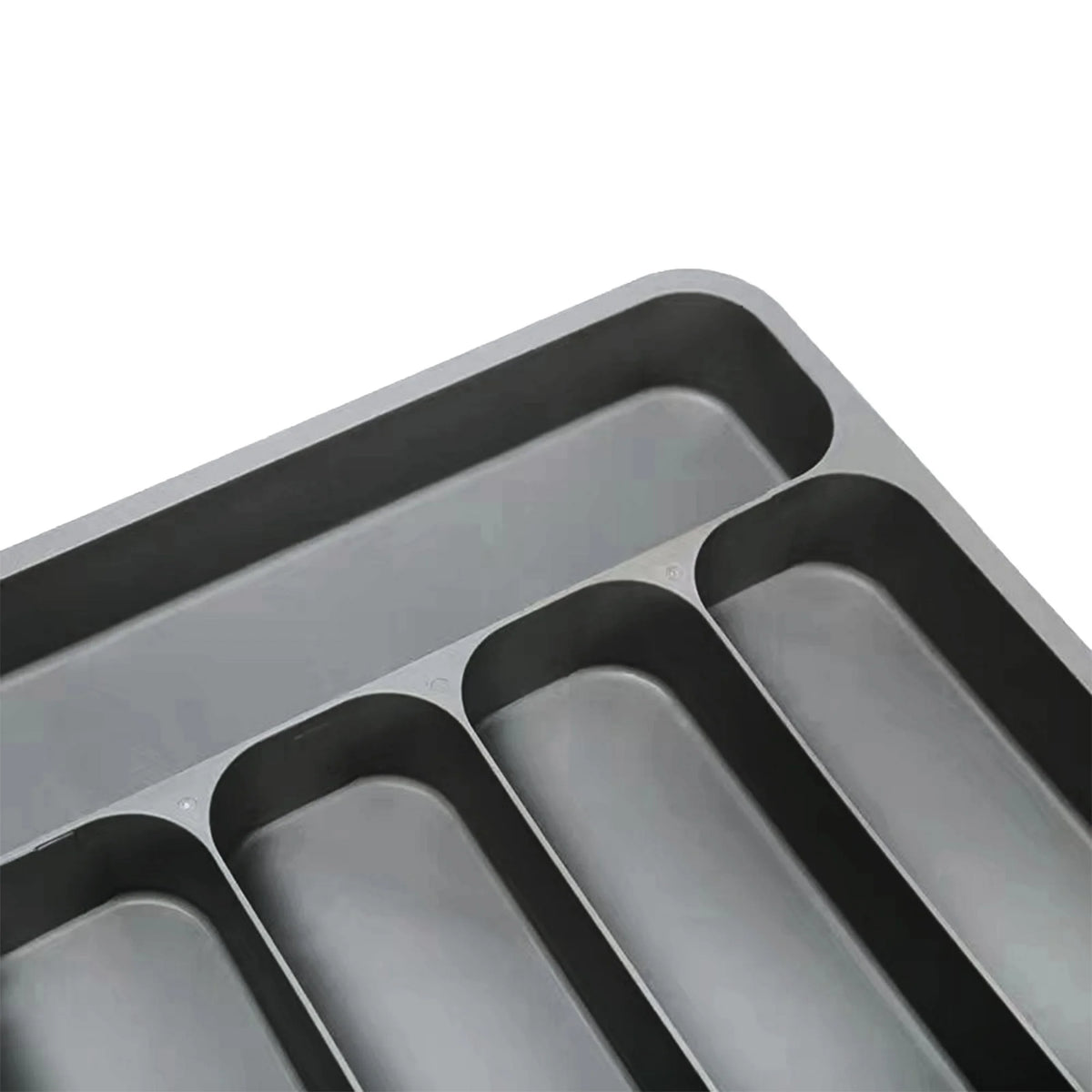 Black Expandable Plastic Silverware Drawer Organizer P8938