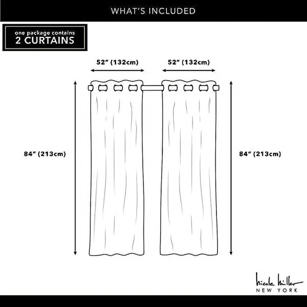Cotton Blend Grommet Top Light Filtering Curtain Panels, 52"x96", White, Set of 2 J9896