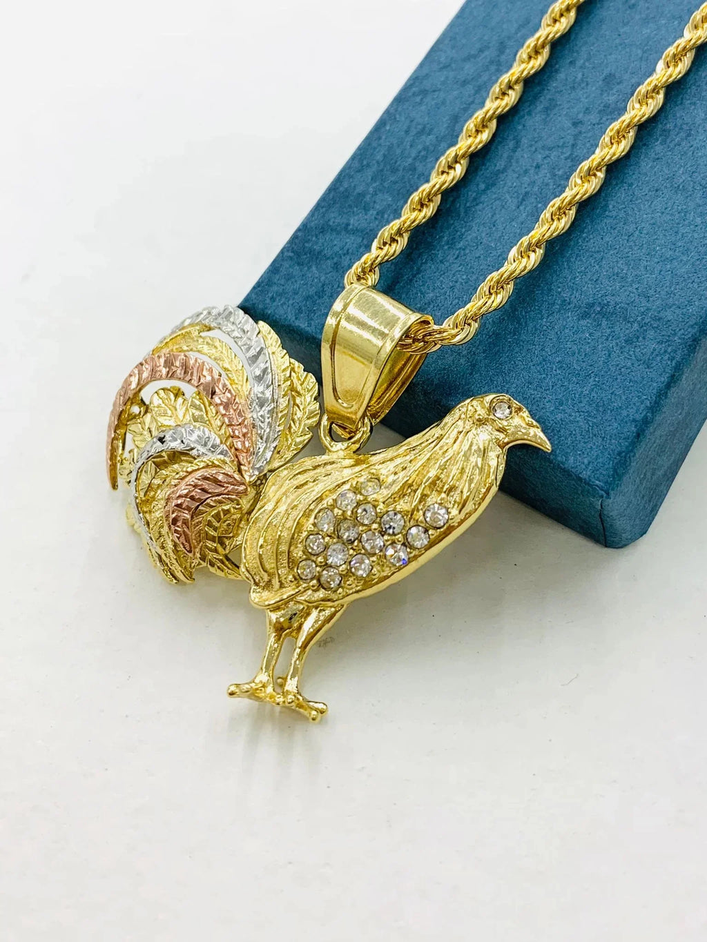 18K Gold Filled Chicken Rooster Pendant Necklace 24" G92936