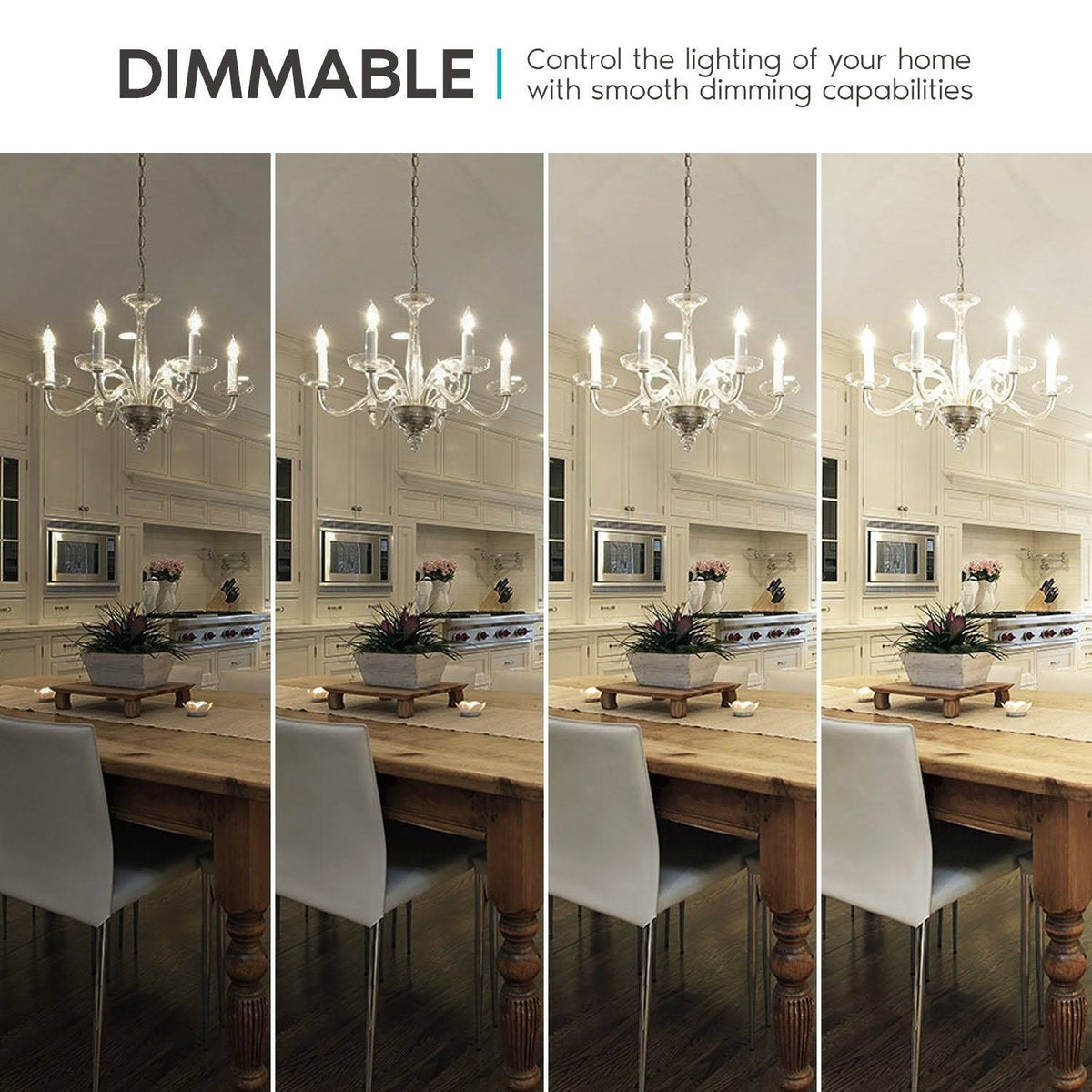 24 Pack Dimmable 4W LED Candelabra Bulbs E12 Base N52258