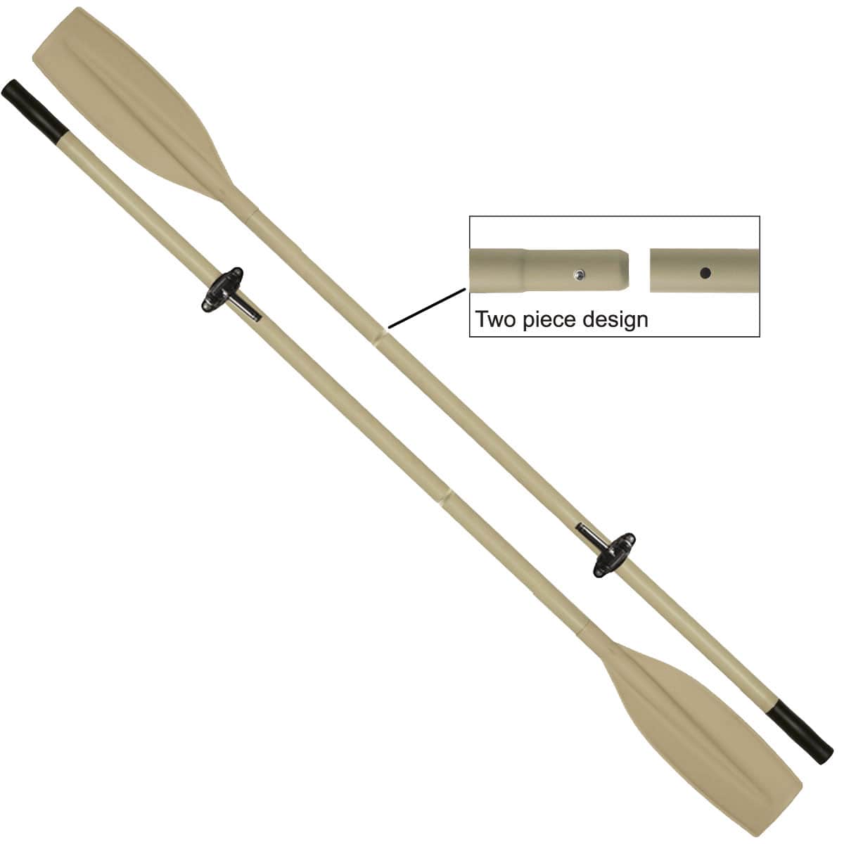 Heavy Duty Aluminum Oars, Split Shaft, 2 Piece, Pair I862022