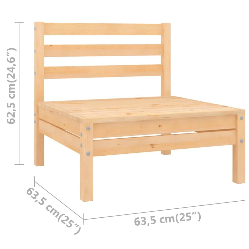 Patio Middle Sofa Solid Pinewood U557