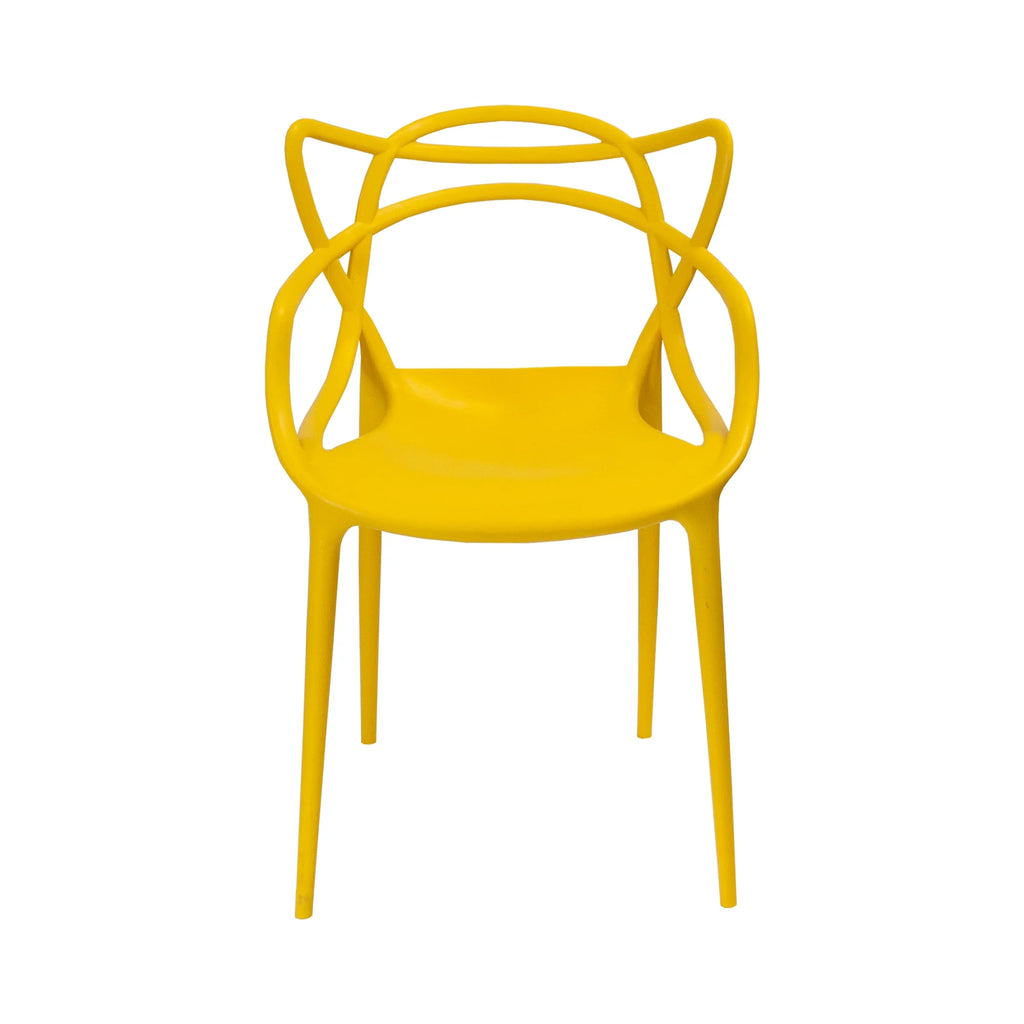 Yellow Molded Plastic Dining Chair Set of 2 R37799