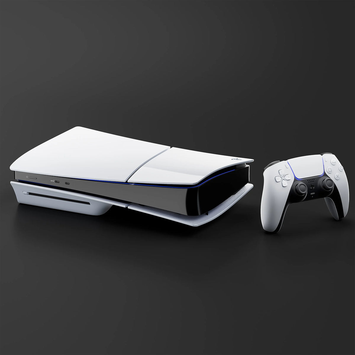 White and Midnight Black PlayStation 5 Disc Edition with Two Controllers J6932