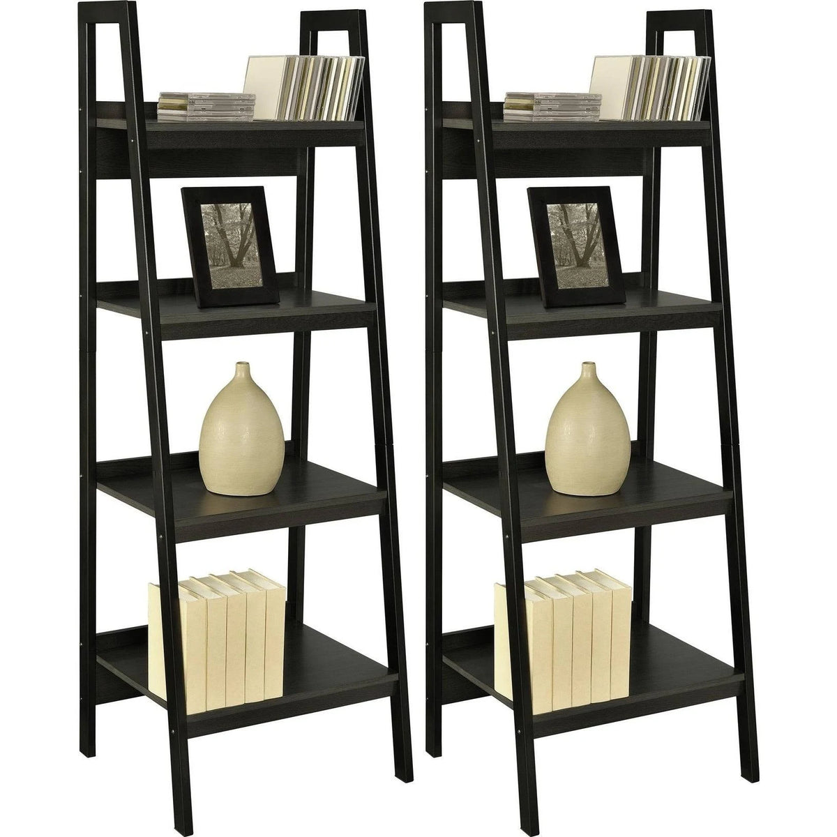 4-Shelf Ladder Bookcase Set of 2 Q628