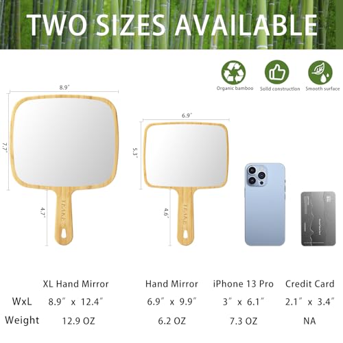 Bamboo Handheld Mirror with Handle S53616