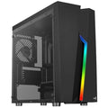 Black Micro Tower Case with Tempered Glass Side Window Panel E856