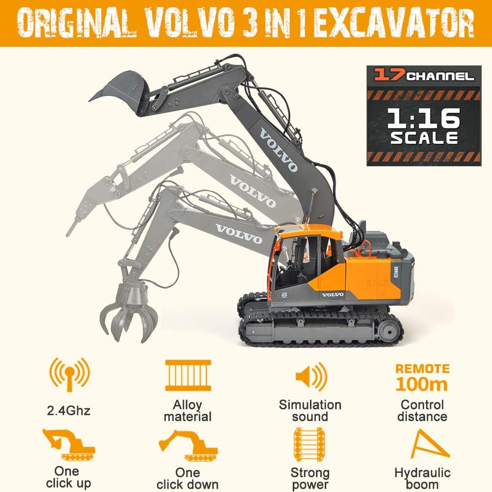 RC Excavator 1/16 Scale Remote Control Construction Truck S606