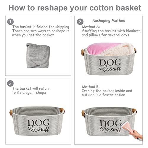 Gray Cotton Dog Toy Storage Bin S68340