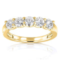 4/5 Carat Round Brilliant Moissanite Wedding Band in 14K Yellow Gold J835