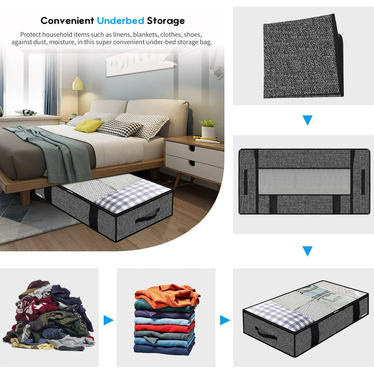 Foldable Underbed Storage Bag with Clear Window Q467