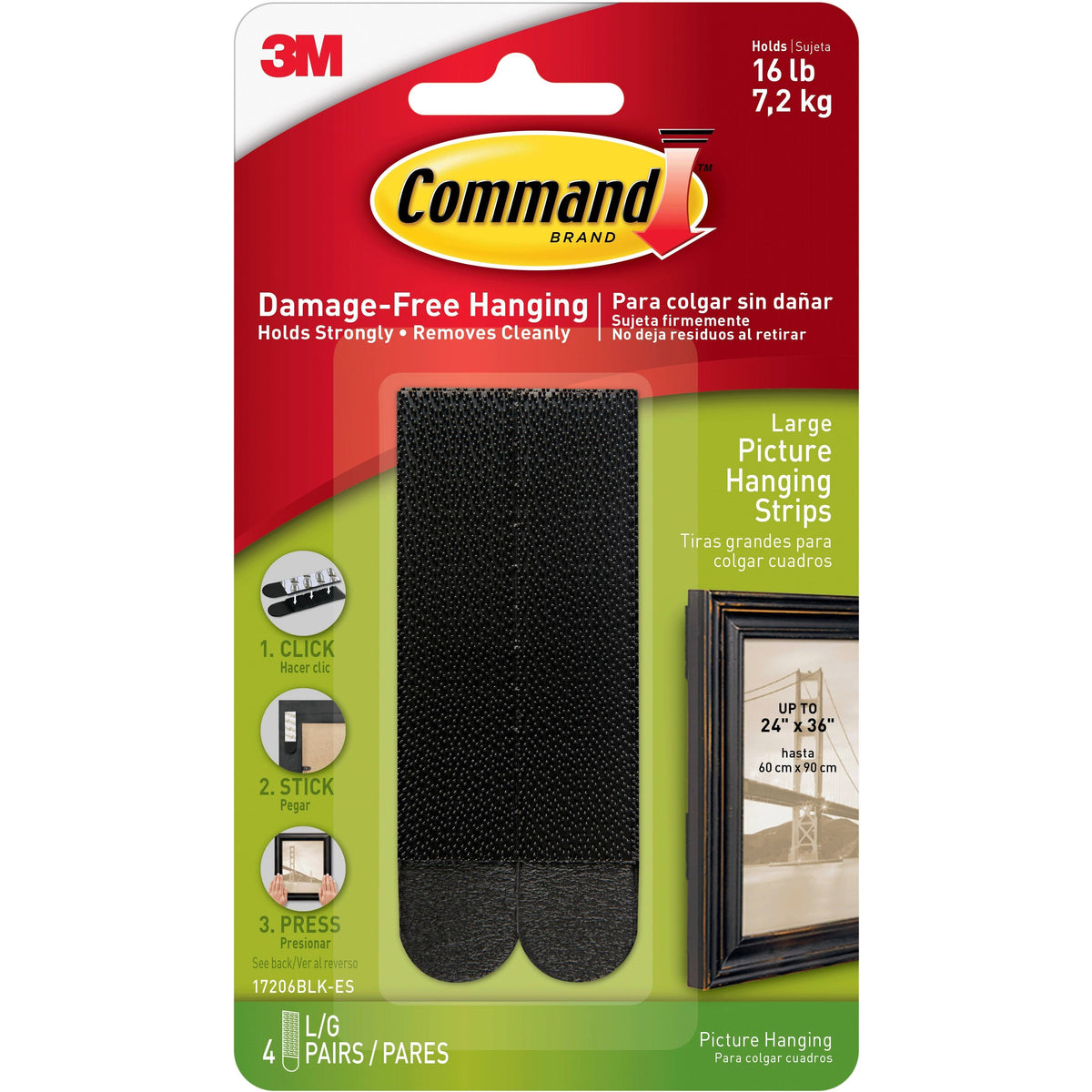 Black Picture Hanging Strips 4 Count U779