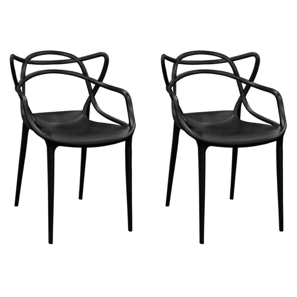 Yellow Molded Plastic Dining Chair Set of 2 R37799