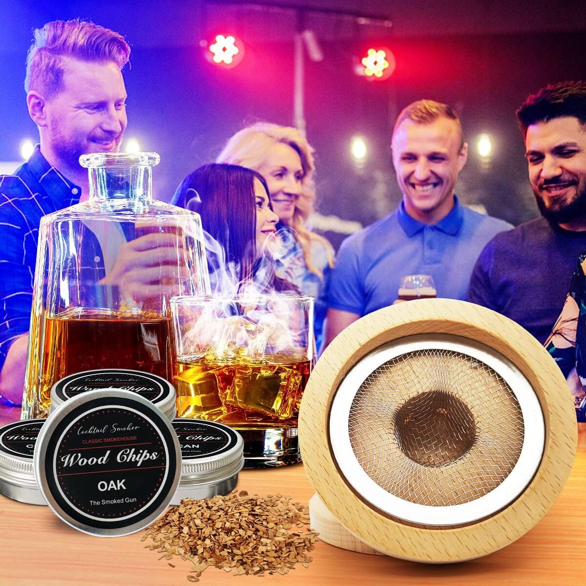 Cocktail Smoker Kit with Torch & 4 Flavors of Wood Chips, Pack of 2 K5448