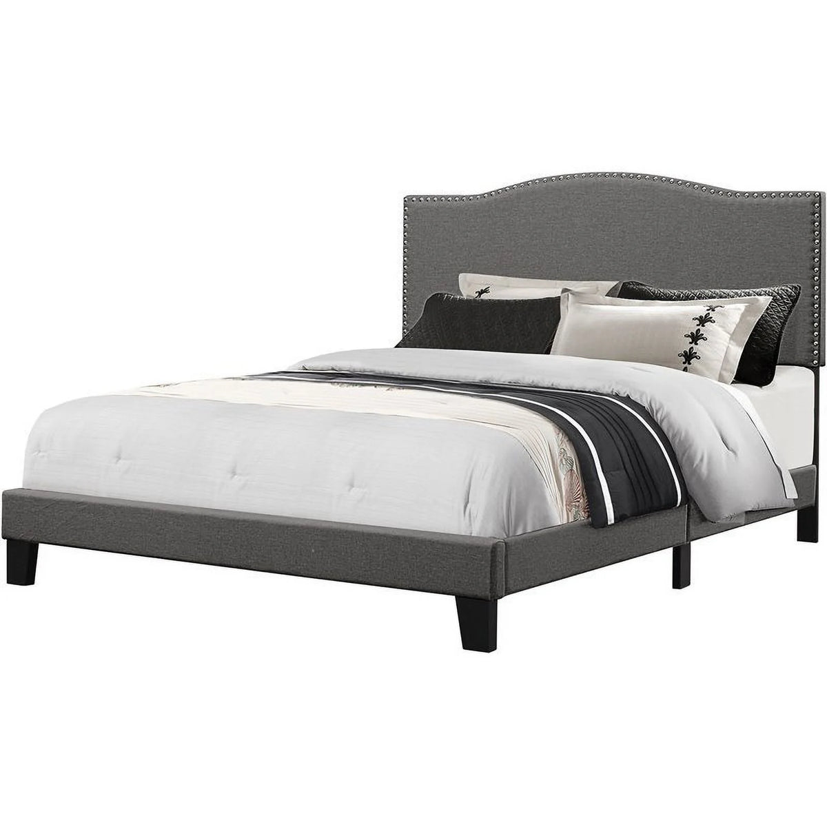 Upholstered Hardwood Queen Bed Y171