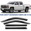Rain Guards for Chevrolet Silverado 2014-2018 Crew Cab, Tape-on Window Deflectors, 4 pcs. W872637