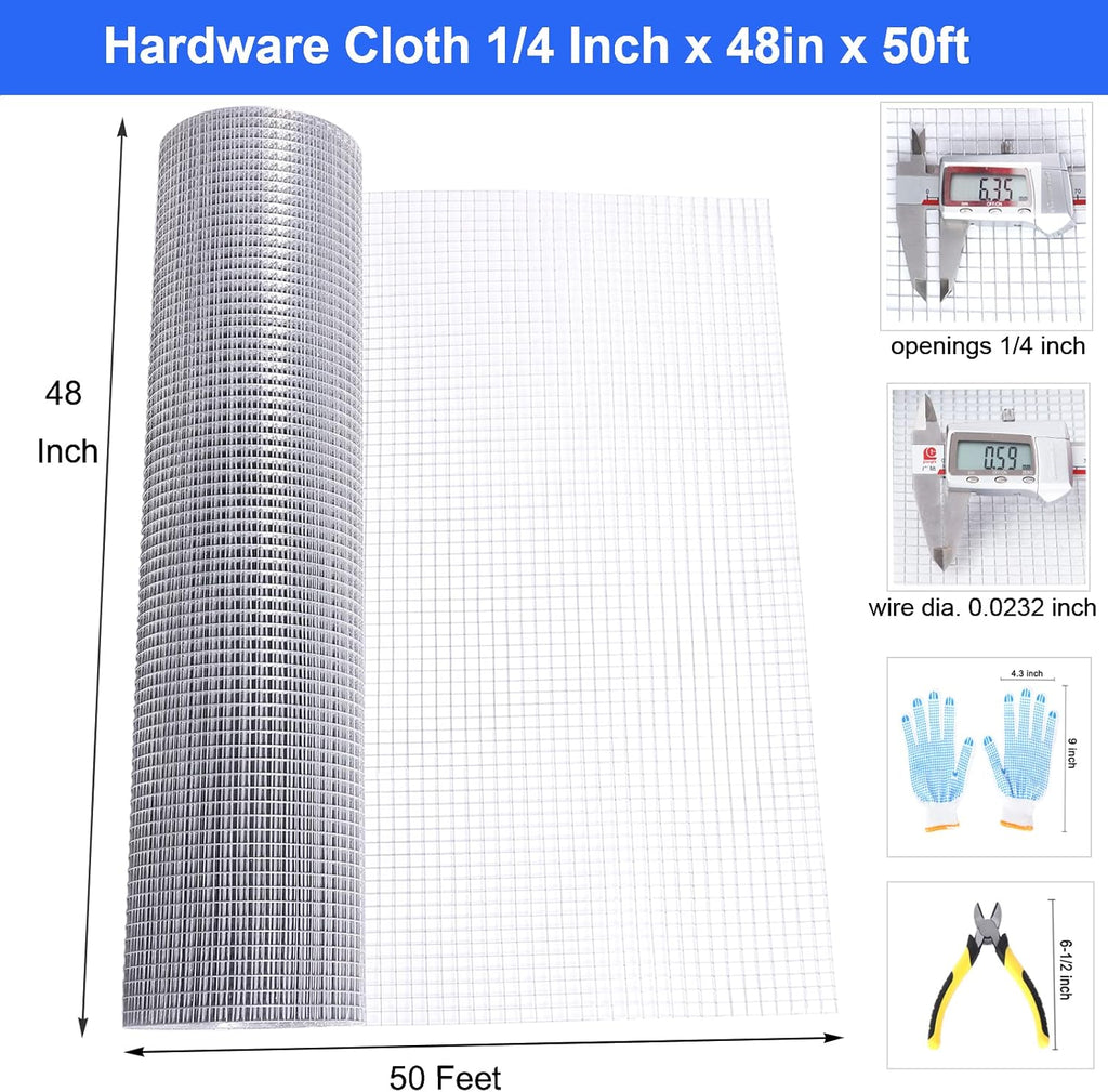 48x50 1/4 Inch 23Ga Galvanized Welded Wire Mesh Roll Q3015