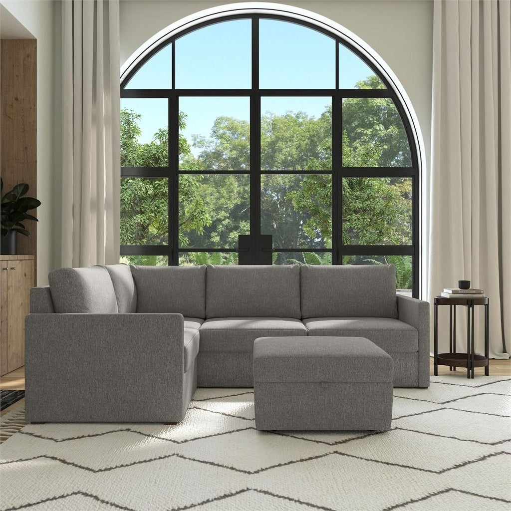 Gray 4 Seat Sectional with Performance Fabric H8137