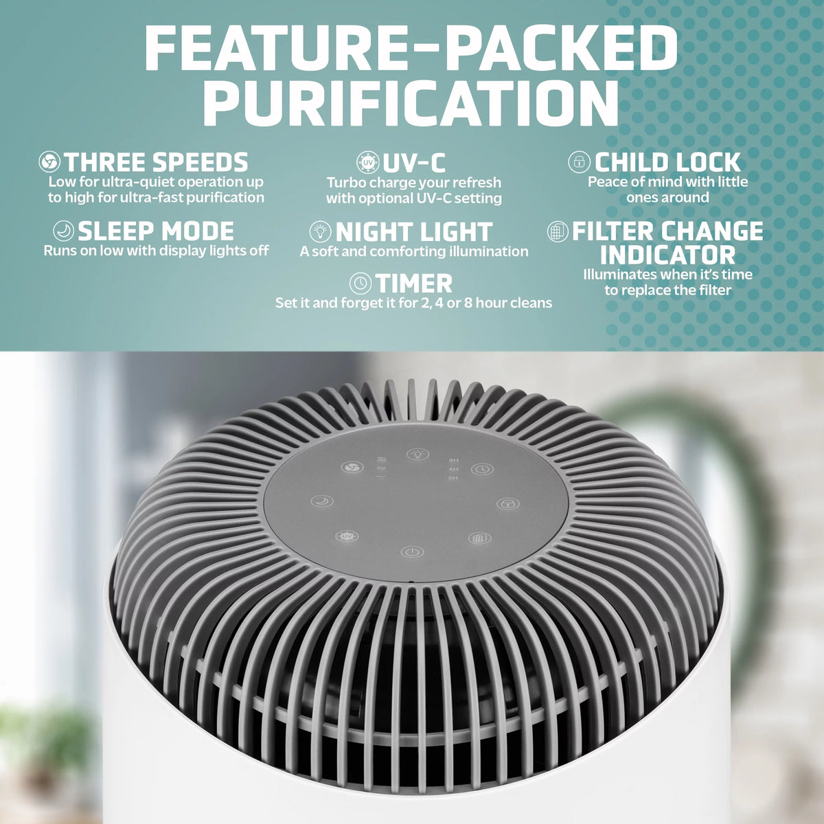 Air Purifier with HEPA Filter, UV-C, 1095 Sq. ft. B8717