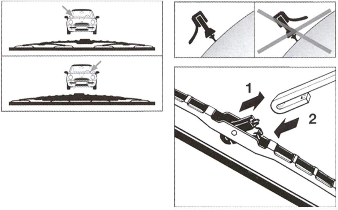 Wiper Blade Set 3 Pieces Pack of 2 R9678
