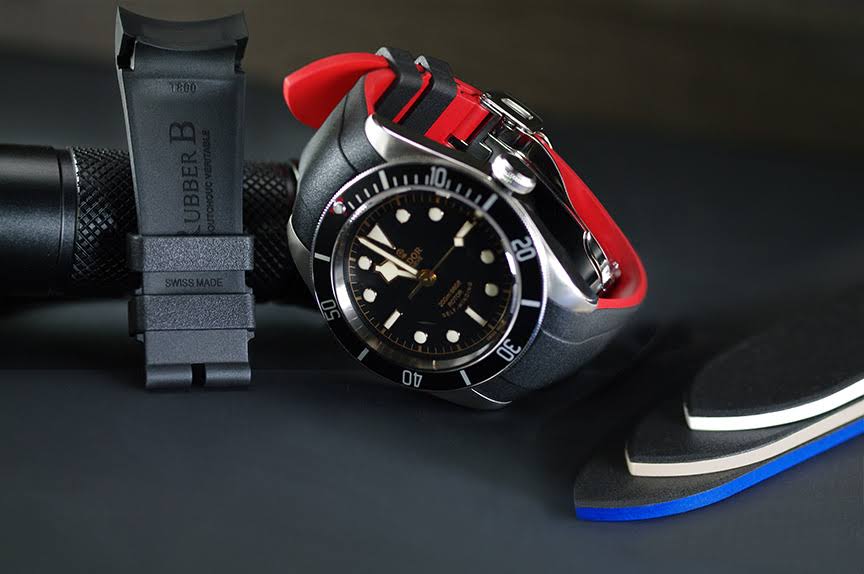 Black Rubber Strap for Heritage Black Bay 41mm Z2366
