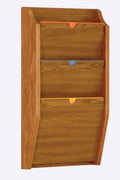 Wooden Mallet 3 Pocket Privacy Letter Size Chart Holder - HIPAA Compliant Medium Oak O732