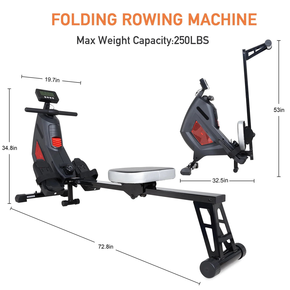 Folding Magnetic Air Rowing Machine W913