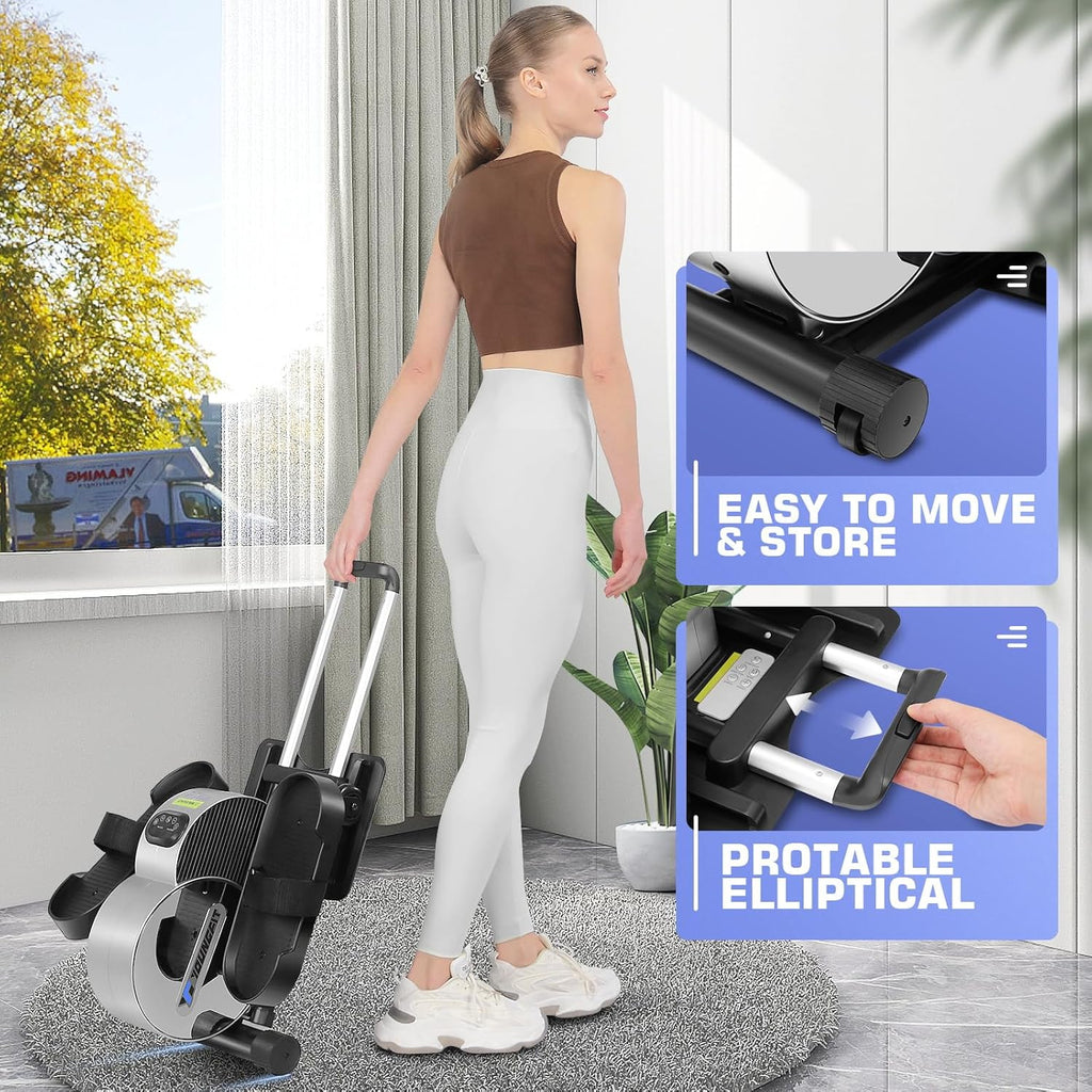 Under Desk Elliptical, Electric Seated Foot Pedal Exerciser with LCD Display Monitor, Remote Control S99969