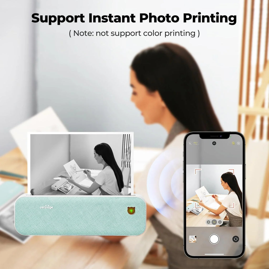 Green Wireless Thermal Inkless Printer O488439