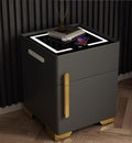 Black Smart Nightstand with Drawer and Safe M49181