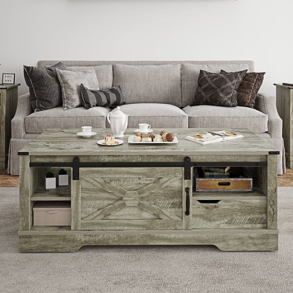 Light Gray Rectangular Coffee Table R1057