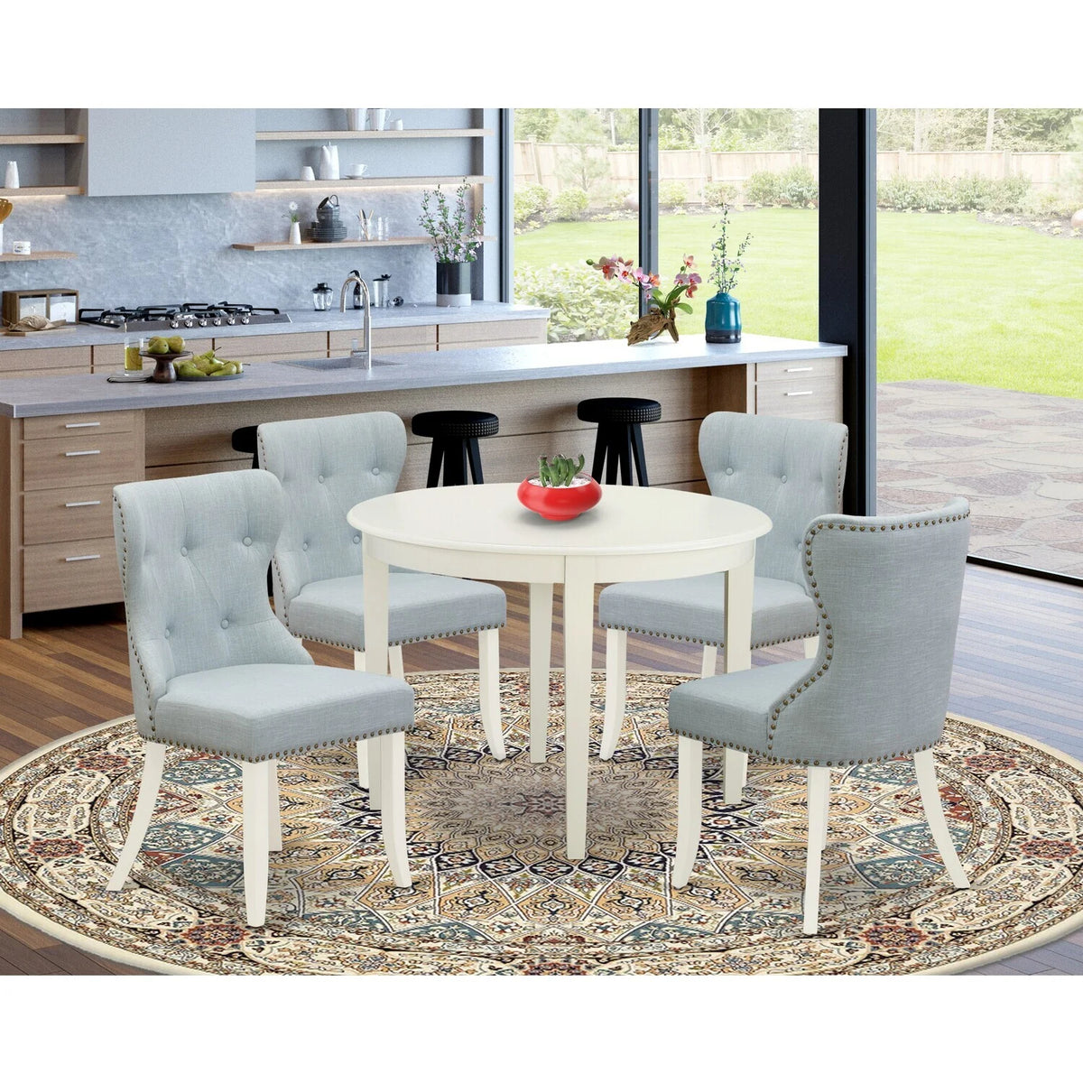 Wooden Dining Table Set of 4 Chairs C334