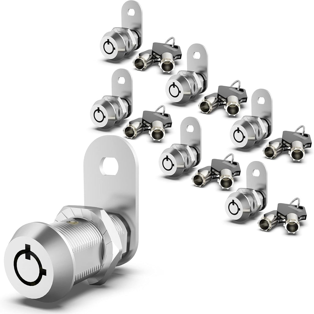 6 Pack 1-1/8 Inch Keyed Alike Zinc Alloy Cam Lock G640293