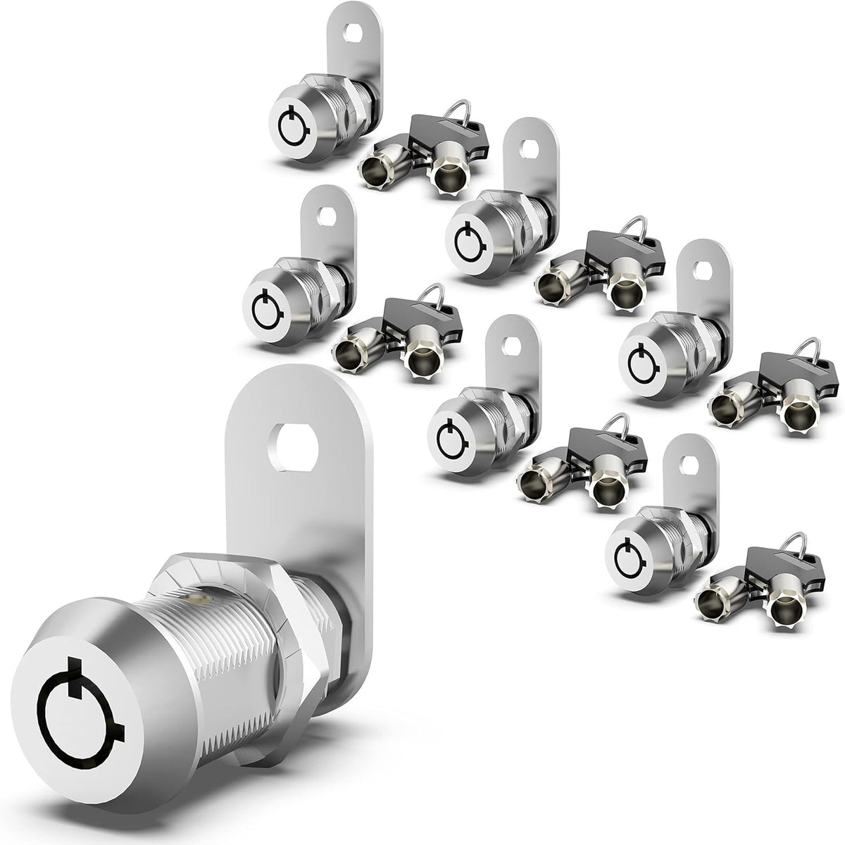 6 Pack 1-1/8 Inch Keyed Alike Zinc Alloy Cam Lock G640293