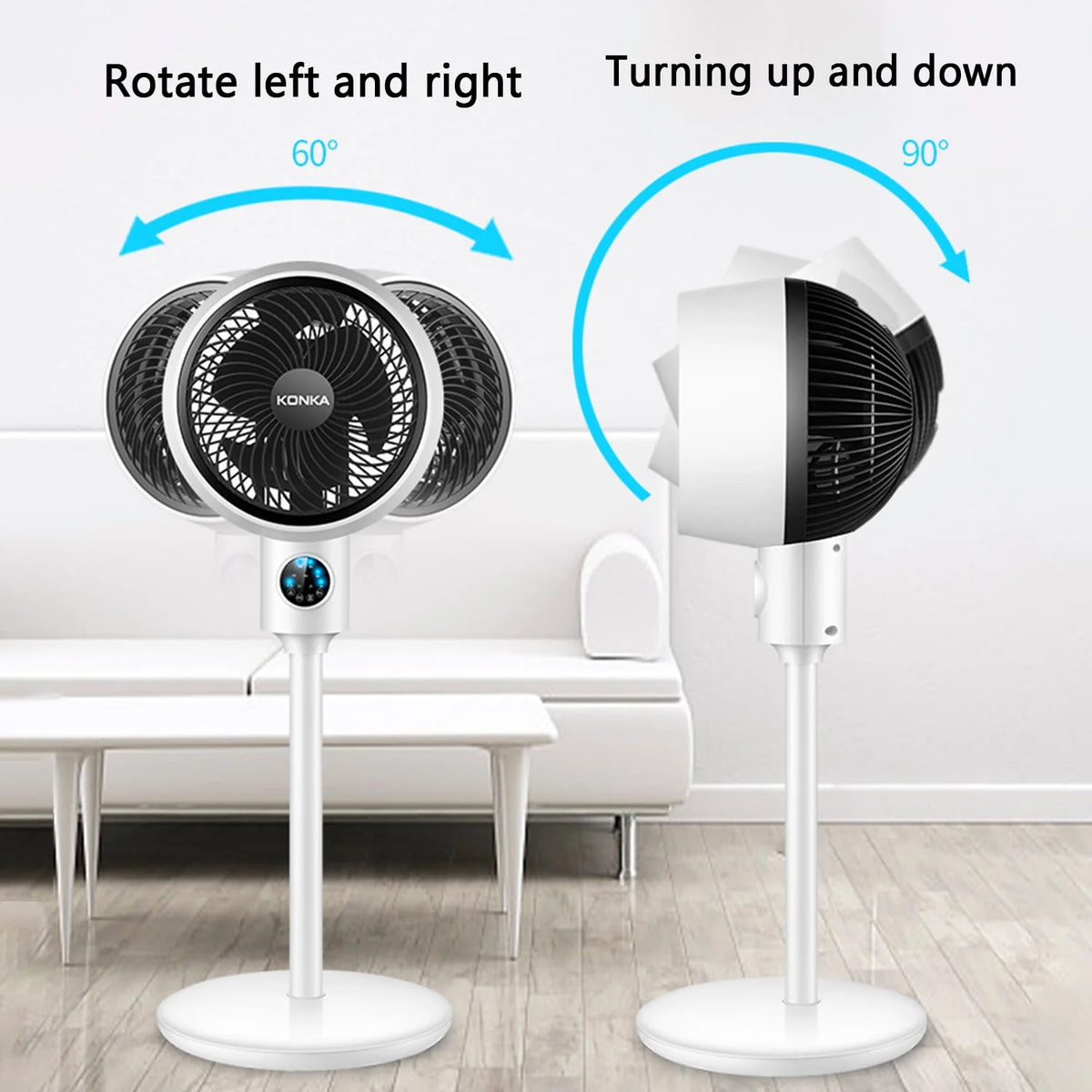 Electric Fan Floor Standing Swing Head Air Circulation Fan Remote Control D4425