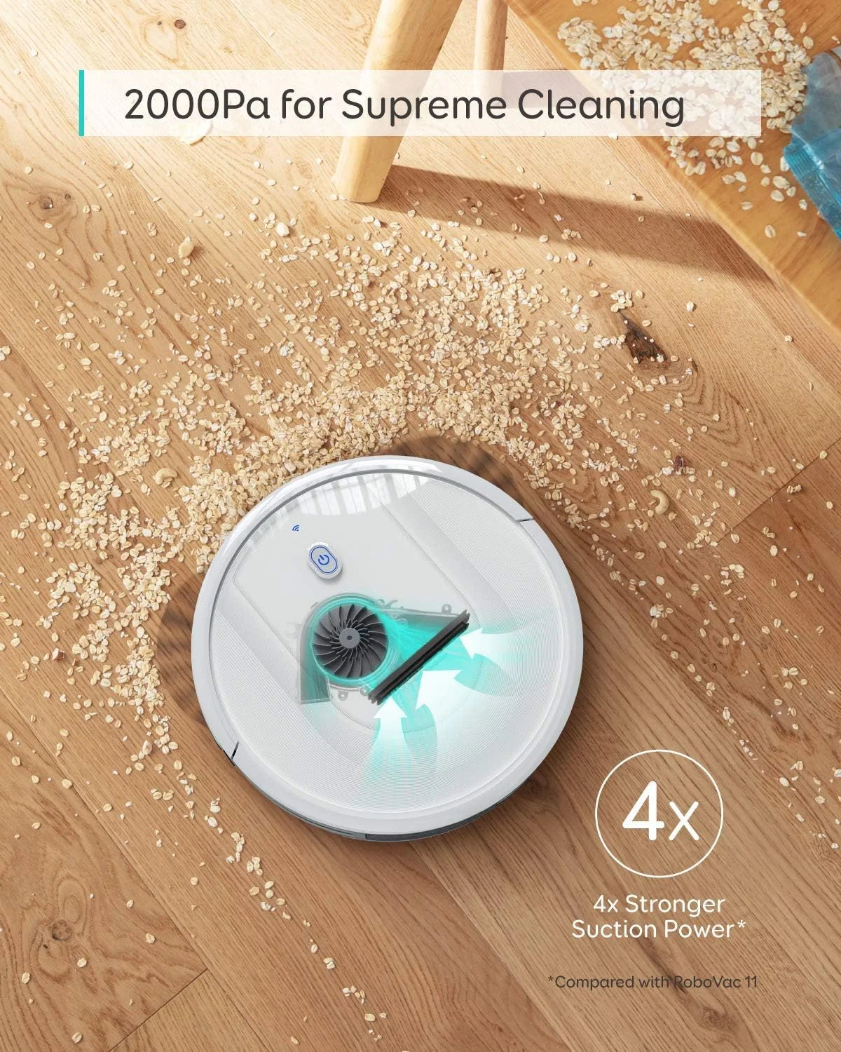 Robotic Vacuum Cleaner 2-in-1 Sweep, mop -WHITE E18988