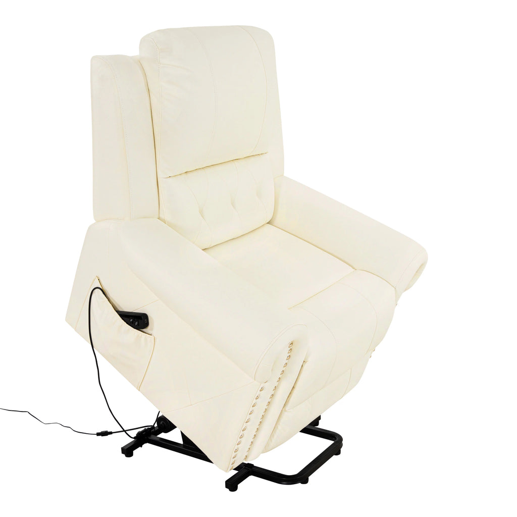 Oversized Leather Power Lift Recliner Chair with Footrest A302