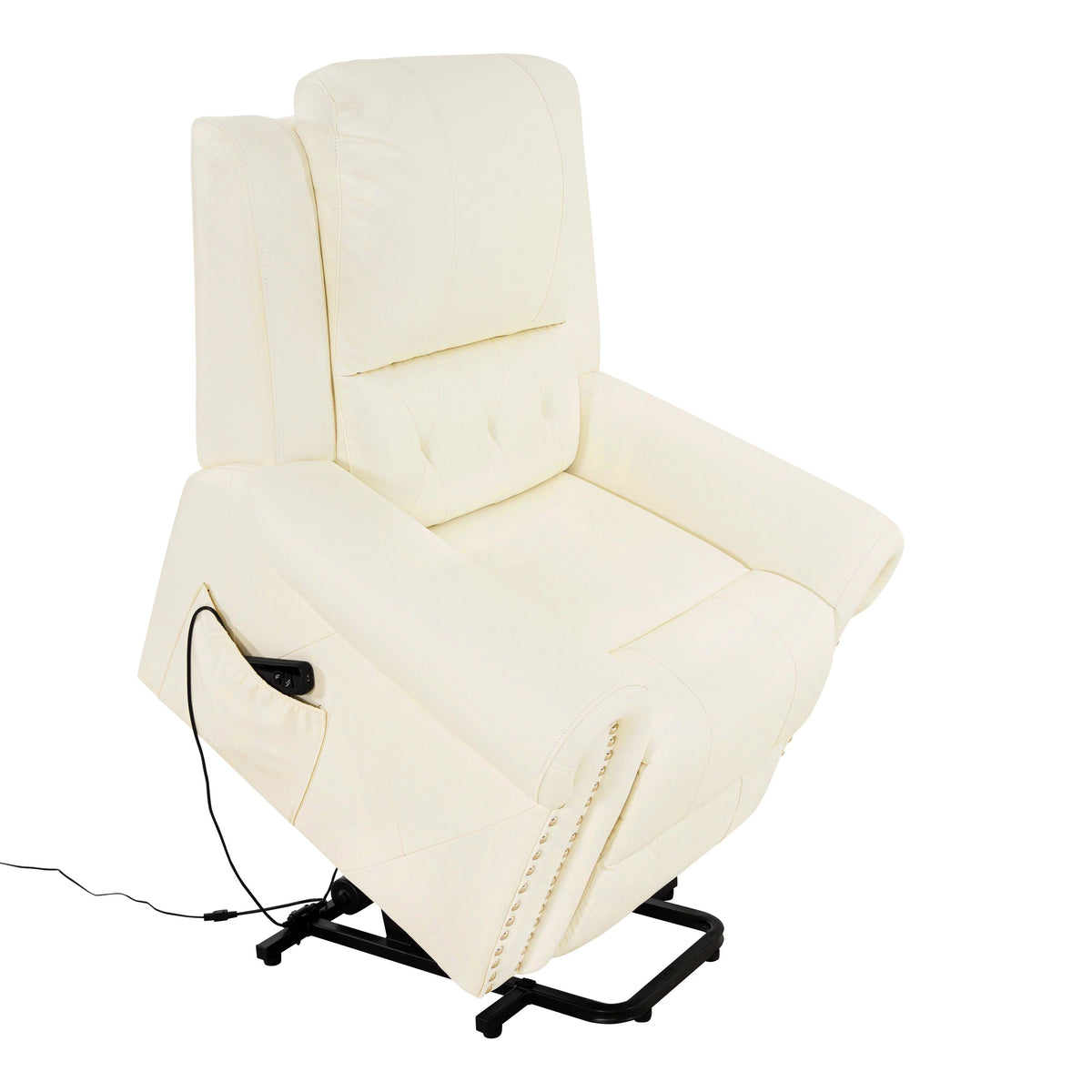 Oversized Leather Power Lift Recliner Chair with Footrest A302