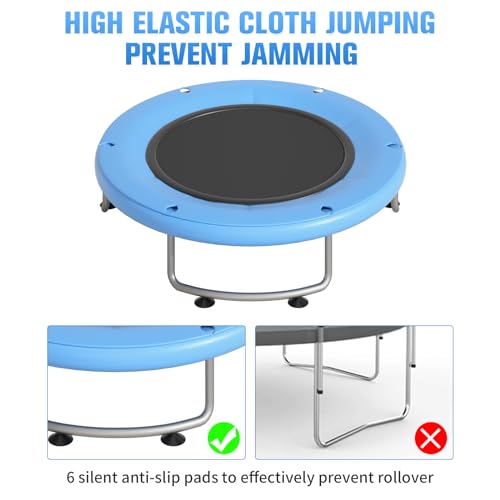 55" Small Trampoline with Enclosure Net and Basketball Hoops R9067