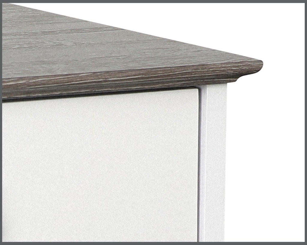 Gray Oak/White 3-Drawer Filing Cabinet S1180