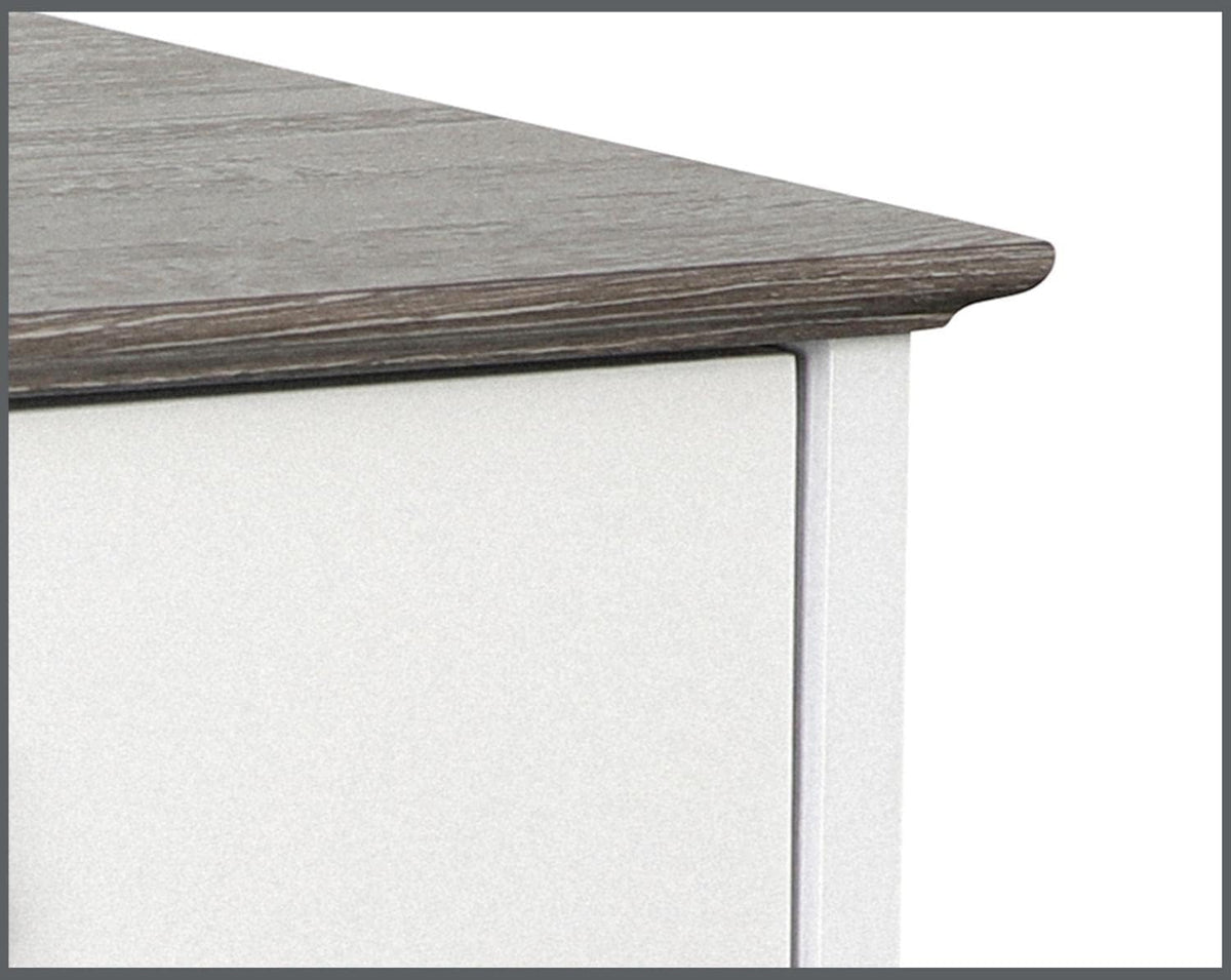 Gray Oak/White 3-Drawer Filing Cabinet S1180