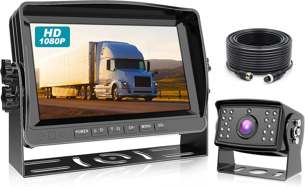 9'' 1080P Backup Camera System Kit with IP69 Waterproof Rear View Camera W225