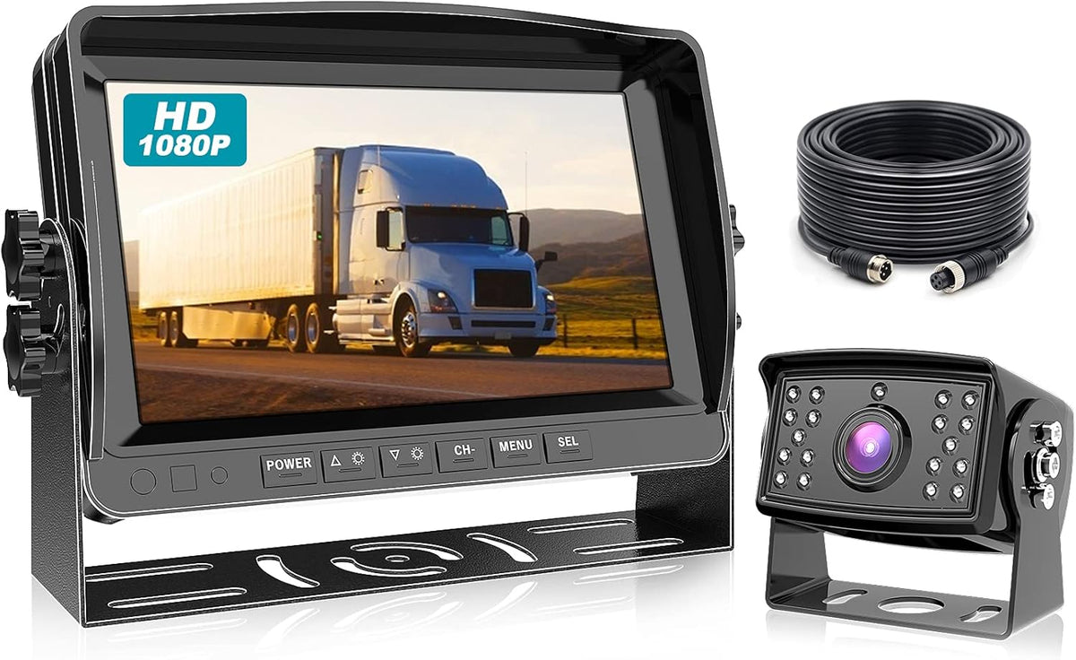 9'' 1080P Backup Camera System Kit with IP69 Waterproof Rear View Camera W225