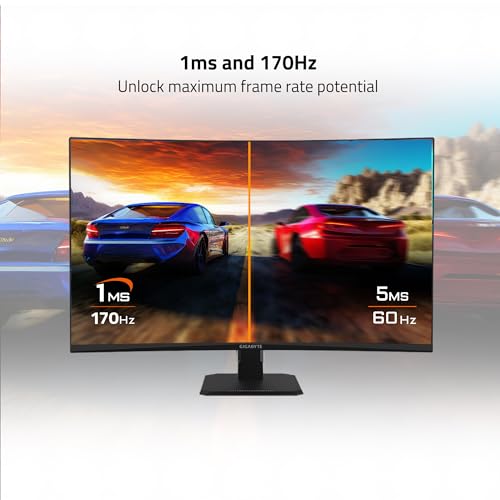 31.5" 165Hz 1440P Curved Gaming Monitor, VA 1500R Display, Black H36262